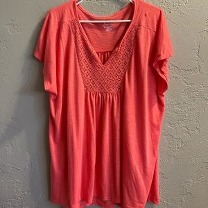 Coral knit top